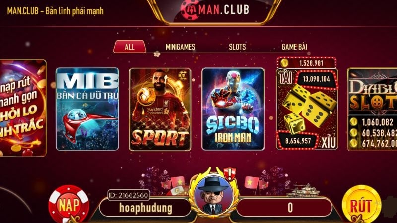 ManClub có thiết kế giao diện đẹp mắt