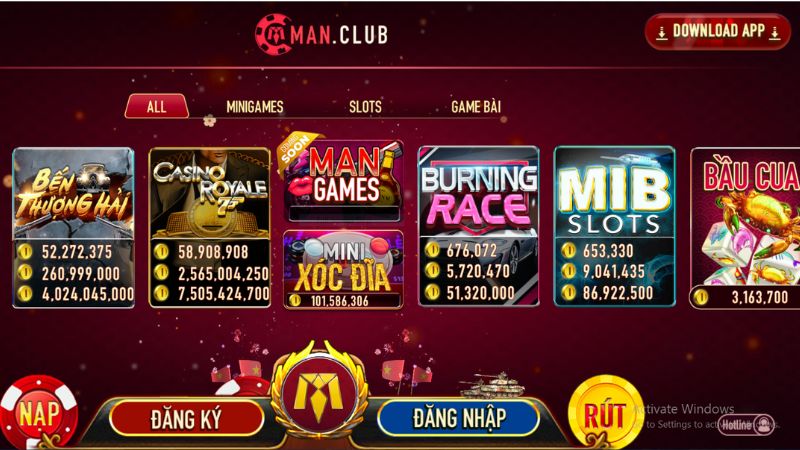 Truy cập trang chủ để tải game ManClub