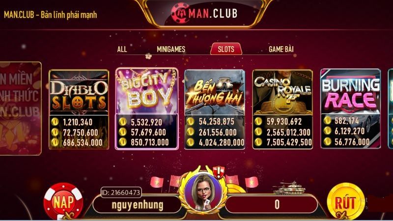 Sức hút nổi bật của game nổ hũ Manclub