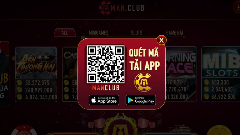 Tải game ManClub bằng Camera hoặc quét mã QR
